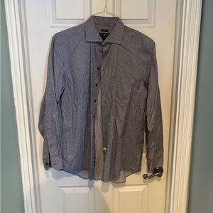 Pronto Uomo Blue Striped Dress Shirt